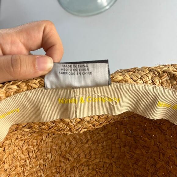 Nine & Company Rattan Raffia Straw Beach Sun Hat - Picture 7 of 9